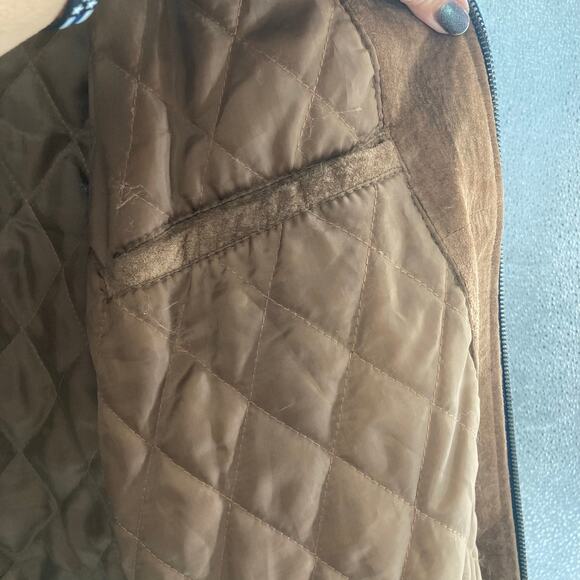 Round tree & York Vintage 90s Y2K Leather Bomber Varsity Black Brown Elbow Patch - Picture 10 of 14